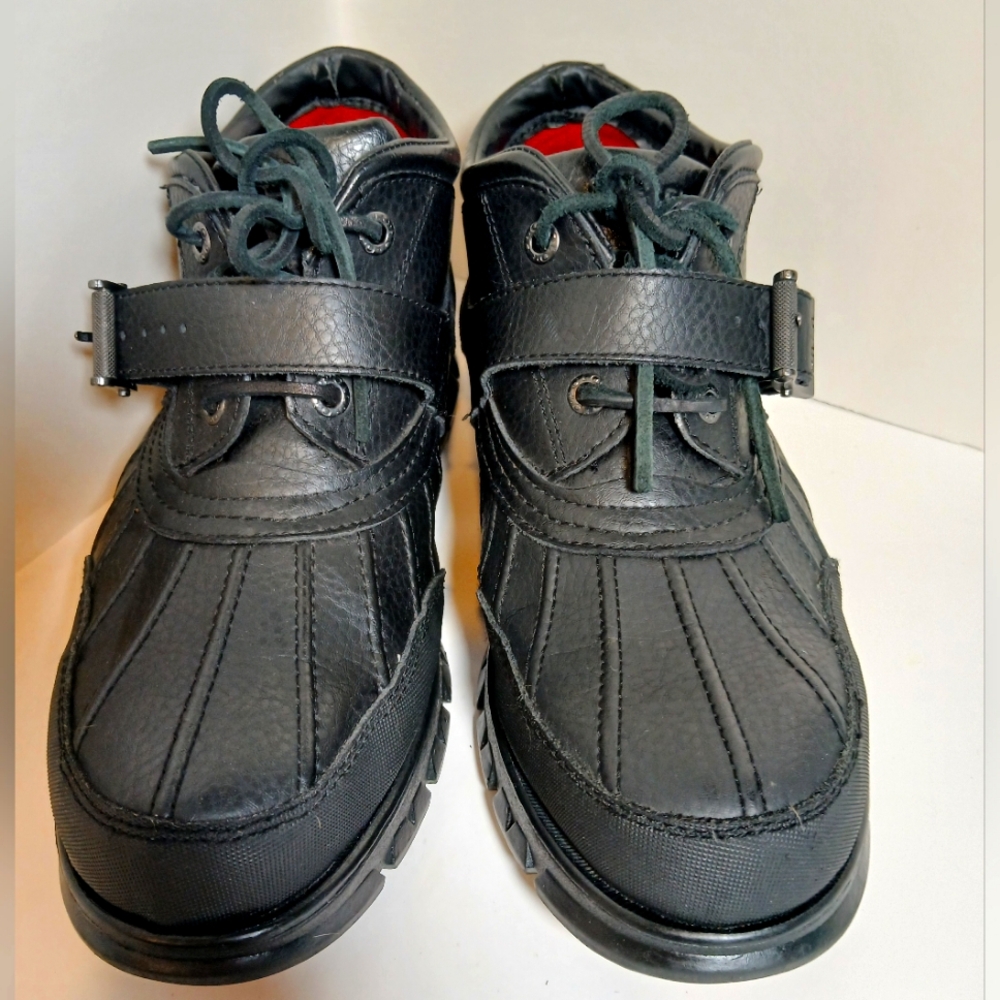 Ralph Lauren Polo Dover II Ankle Boots Black/Red Size 11D Vintage